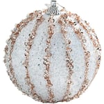 Christmas Ball Ornaments Sequin Baubles 5pc Shatterproof Christmas Decorations Tree Balls for Wedding Party Holiday Decor(White)