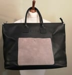 John Richmond Cannes Genuine Leather Travel Bag Black Made in Italy RRP £575