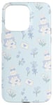 Coque pour iPhone 15 Pro Max Coquette Blue Flowers Mignon Bunny Soft Girl