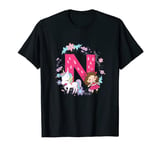 Letter N Sign Alphabet Last Name Consonants Unicorn Gift T-Shirt