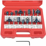 Fraises Defonceuse 6.35mm, Coffret de 15 Fraises Tige de 6.35mm 1/4', Coupe-outils pour Travail Bois à Pointe en Carbure de Tungstène, Tige Forets en