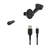 Belkin Premuim Car Bundle(Dual USB Car Charger 24W & Lightning/USB 1m cable & Universal Mount)