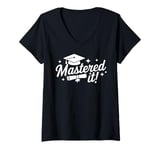 Womens Graduation Mastered It Funny Graduation Party Gift Idea V-Neck T-Shirt