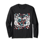 Skeleton Hand Heart Funny Bones Valentine's Day Men Women Long Sleeve T-Shirt