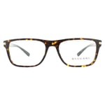 Bvlgari Rectangular Dark Havana Mens Glasses Frames - Brown - One Size