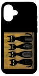 Coque pour iPhone 16 4 chats noirs d'inspiration rétro sur un motif ondulé cool