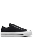 Converse Womens Lift Ox Trainers - Black/White, Black/White, Size 7, Women