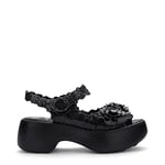 melissa Women's Blossom + Viktor and Rolf Wedge Sandal, Black/White, 3.5 UK