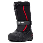 Sorel KIDS FLURRY Waterproof Unisex Baby Snow Boots, Black (Black x Bright Red) - Children, 11.5 UK