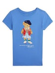 Ralph Lauren Girls Bear Short Sleeve T-shirt - New England Blue, Blue, Size Age: 1.5-2 Years, Women