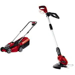 Einhell Power X-Change 18/30 Cordless Lawnmower - 18V, Brushless Motor, 30cm Cutting Width, 25L Grass Box, 3 Cutting Heights & Power X-Change 18V Cordless Strimmer - 24cm Cutting Width