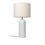 Gubi - Gravity Floor Lamp - XL Low, White Marble/Canvas - Skärmlampor - Space Copenhagen - Vit