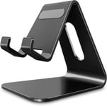 Support Téléphone,Support De Bureau En Aluminium Compatible Avec Iphone 16 15 14 13 12 Pro Max Mini Xs Max Xr X Se 8 7 6 6s Plus Huawei Mate 60 Pro,Samsung S23 S22 S21-Noir