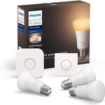 Philips Hue Starter Kit White Ambiance: Smart Bulb 3 Pack LED [E27 Edison Screw]