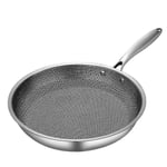 Stekpanna i rostfritt stål, non-stick, 28 cm, stekpanna, kastrull, enkel-sidig