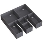 SONGMICS Organisateur de Tiroir, Boîte de Rangement pour sous-vêtements, Lot de 6, pour Chaussettes, Soutiens-Gorge, Culottes, Cravates, Écharpes, Gris Ardoise RDZ06G