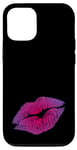 Coque pour iPhone 12/12 Pro Pink Kissing Rouge à lèvres ombré | Design parfait pour les fêtes des années 80