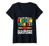 Womens I'm the Person Your Kid Tells All Their Awkward Question V-Neck T-Shirt