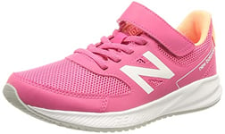 New Balance Boy's Girl's 570 v3 Bungee Lace with Hook and Loop Top Strap Sneaker, Pink, 5.5 UK Child