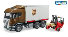 Bruder 03581 Scania R-Series UPS Logistics Truck with Forklift 1:16 scale toy