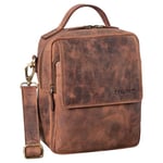 STILORD 'Gideon' Sacoche à Bandoulière Homme Cuir Petit Sac à Main Vintage Sac Messager avec Poignée Pochette pour Tablets 10 Pouces en Cuir Véritable, Couleur:aneto - Marron