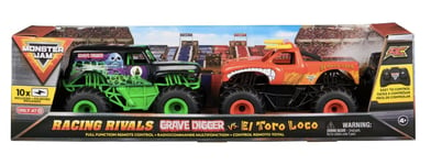 Monster Jam Official Grave Digger vs El Toro Loco Racing Rivals Toy New W Box