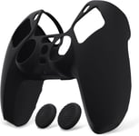 Housse En Silicone Pour Ps5 Manette,Housse De Protection Antidérapante Avec Capuchon Joystick Pour Ps5 Cover En Silicone Autocollant Pour Ps5-Noir(Pure Série)