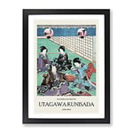 Tea House By Utagawa Kunisada Exhibition Museum Asian Japanese Framed Wall Art Print, Ready to Hang Picture for Living Room Bedroom Home Office Décor, Black A3 (34 x 46 cm)