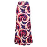 VBHJK Skirts For Women,Red Blue Tie-Dye Spiral Geometric Print High Waist Long Slim Fashion Spring Summer Versatile Stretchy Retro Skirt For Women Girls Party Casual Fashion Office,M