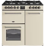 Belling 444411821 90cm Wide Farmhouse Dual Fuel Range Cooker in Cream