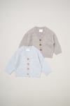 Rock A Bye Baby 2 Pack Cable Detail Cardigans - Grey - Size 3-6M