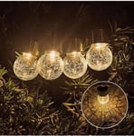 Hanging Solar Ball Lights, 4 Pack Upgrade Cracked Glass 4 Lights