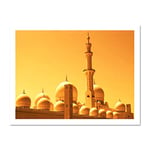 Mosque Dubai Golden Large Framed Art Print Poster Wall Decor 18x24 inch