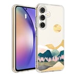 Unov Coque Compatible avec Galaxy A54 5G - Transparente - avec Motif en TPU Souple - Absorption des Chocs - Fine - Motif gaufré - 6,4" (Serria Mountains)