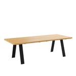 Naver Collection - GM 3200 Plank Table, 300 x 100 cm, Tabletop in oiled oak, 1 additional tabletop in matching wood, Base in black powder coated steel - Spisebord - Nissen & Gehl