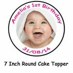 Personalised 1st Birthday Wafer Card Cake Topper Edible 7 Inch VEX