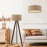 Set de 2 luminaires Scunthorpe suspension et lampadaire E27 beige lux.pro