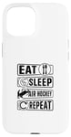 Coque pour iPhone 15 Eat Sleep Air Hockey Repeat - Funny Air Hockey