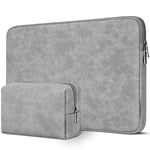 DOMISO 14 Pouces Imperméable Housse Sac de Protection Ordinateur Portable Sacoche pour 14" HP/Dell/ASUS, 15 Pouces MacBook Pro/14 Notebooks,Gris