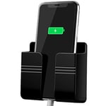 CEI&BPY Wall Mount Phone Holder, Phone Stand with Self Adhesive. Phone Holder for Shower, Charging and RV for iPhone and Android (Black)