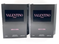 VALENTINO UOMO BORN IN ROMA VALENTINO 2 X 1.2ml EDT FOR MEN SAMPLES SPRAY