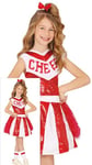 FIESTAS GUIRCA Déguisement de pom-pom girl à paillettes rouges pour filles – Uniforme de pom-pom girl américain brillant – Costume pour enfants – Filles âgées de 3 à 4 ans