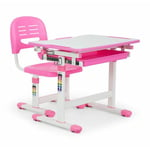 Oneconcept - Annika Set Bureau pour enfant table & chaise hauteur réglable - rose