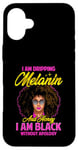 Coque pour iPhone 16 Plus Black Girl Lunettes de soleil Magic Afro Woman Honey Drip Rose vif