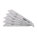 Draper 43463 Bi-Metal Reciprocating Saw Blades for Metal, 150mm, 10-14tpi (Pack of 5)