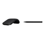 Microsoft Surface Arc Mouse SC Bluetooth XZ/NL/FR/DE Black & Surface Slim Pen | Black | Compatible with Surface Pro (11th Edition), Surface Pro 9, Surface Pro 8, Surface Pro X