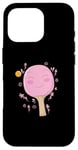 Coque pour iPhone 16 Pro Truelle de ping-pong rose tennis de table fille femme