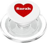 I Love Sarah Heart Cute Sarah Name Birthday PopSockets PopGrip for MagSafe