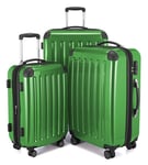 HAUPTSTADTKOFFER - Alex - Ensemble de 3 Valises Rigides Vert Brillant, TSA, (S, M & L), 235 litres