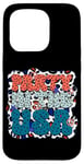 Coque pour iPhone 15 Pro Party In The USA Stars Symboles de paix